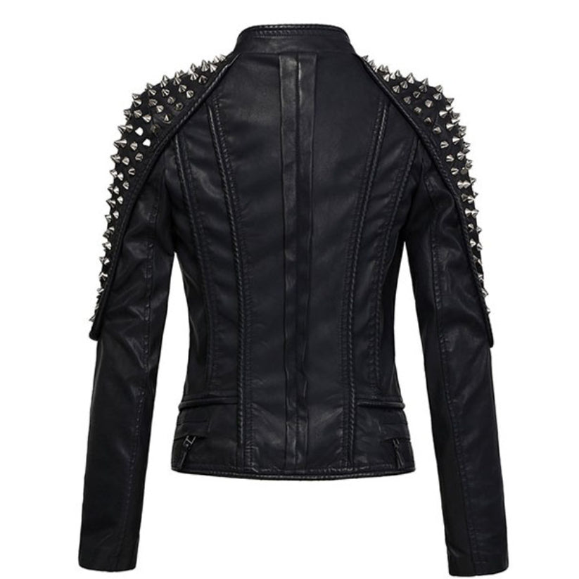 Unique Women’s Black Studded Leather Jacket