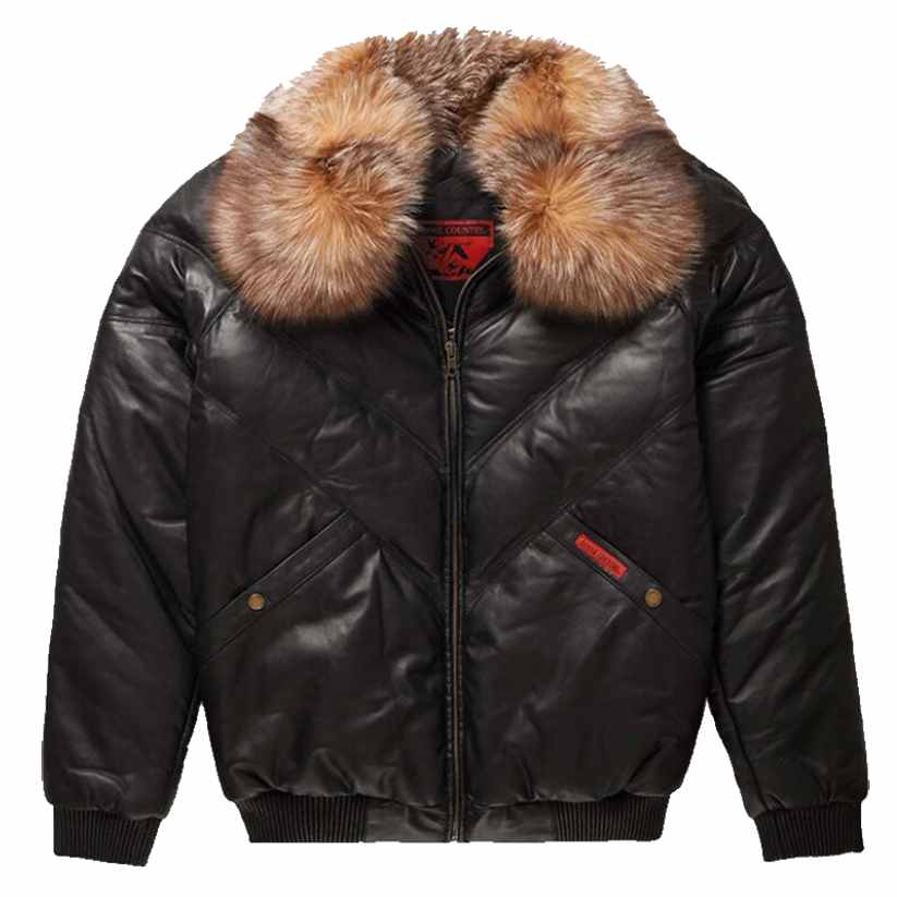 V Bomber Leather Jacket For Sale New Style