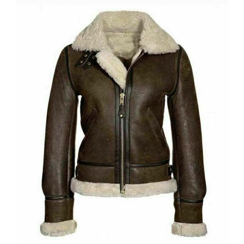 Women Aviator RAF Leather Jacket