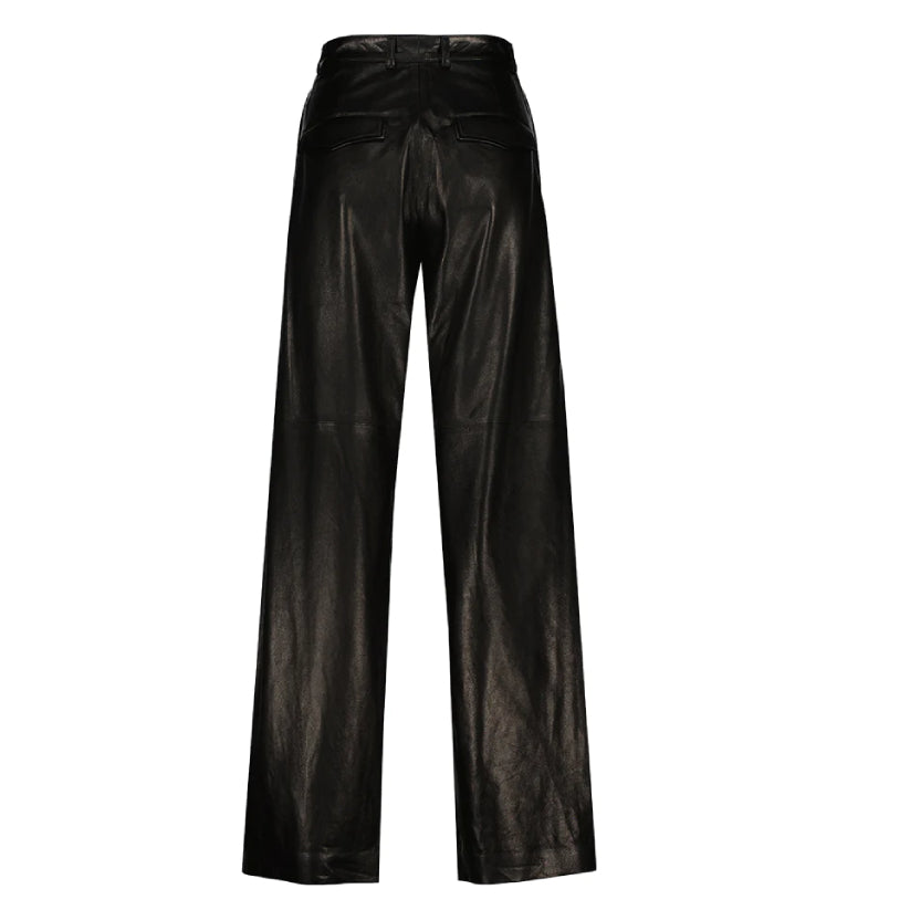 Women Black Party Style Leather Pants