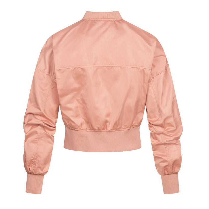 Women Bomber Jacket with zipper pink