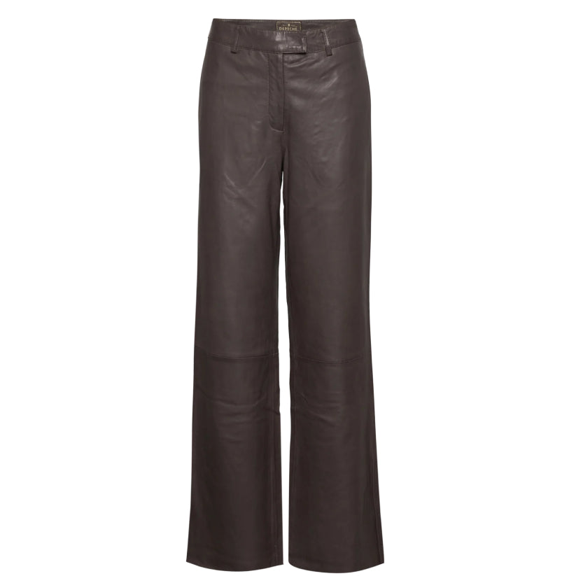 Women Brown Pants Leather Trousers