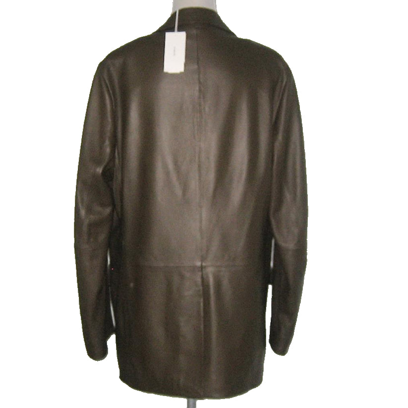 Women Double Breasted Leather BLAZER Coat