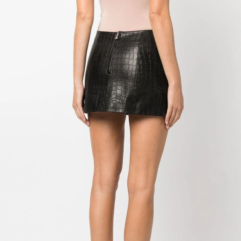 Women Embossed Mini Skirt