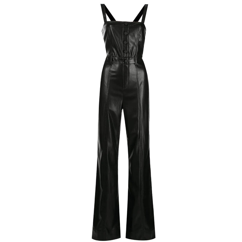 Women Faux Leather Jumpsuit