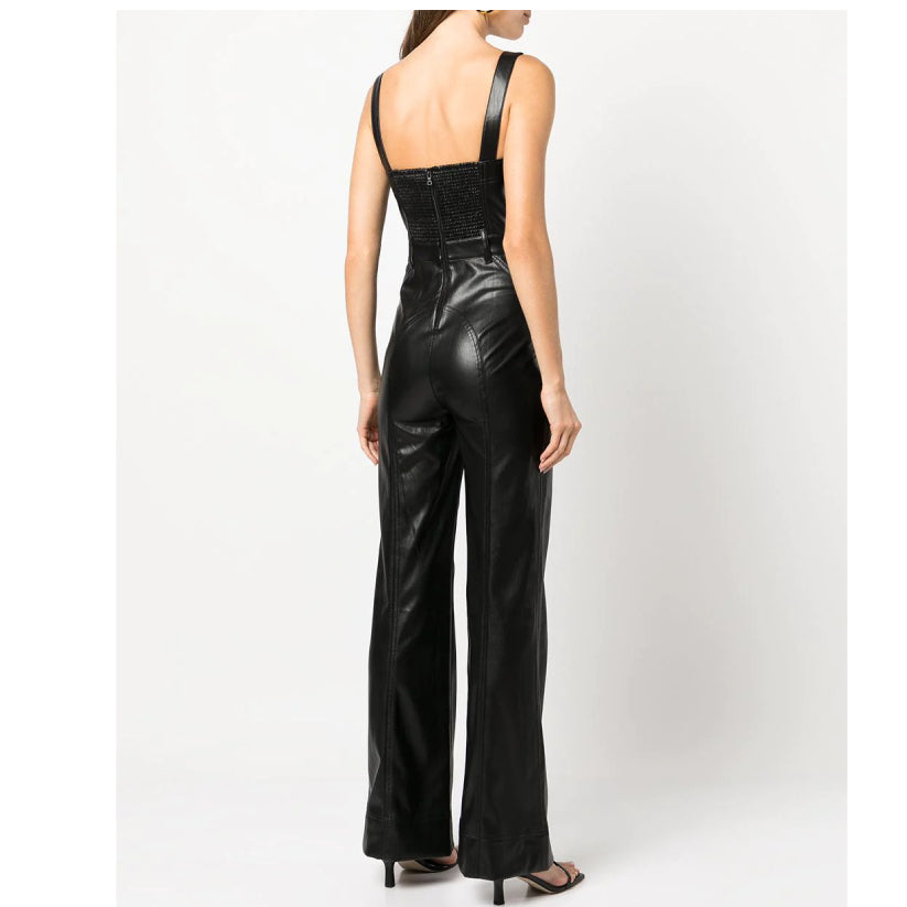 Women Faux Leather Jumpsuit