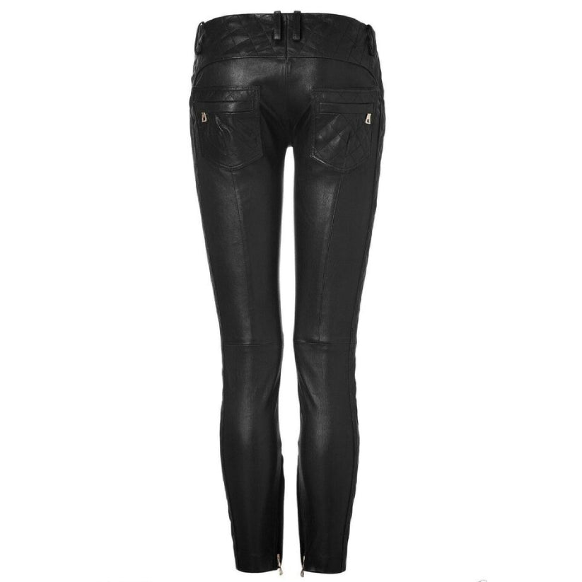 Women Leather Lambskin Bikers Ladies Pants