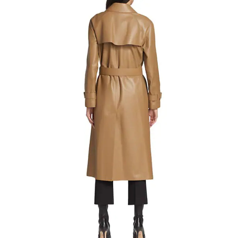 Women Leather Trench Coat