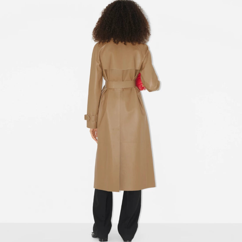 Women Leather Trench Coat