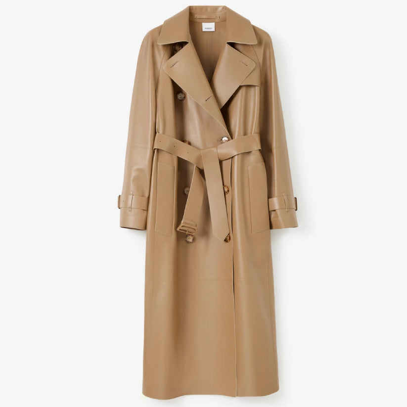 Women Leather Trench Coat