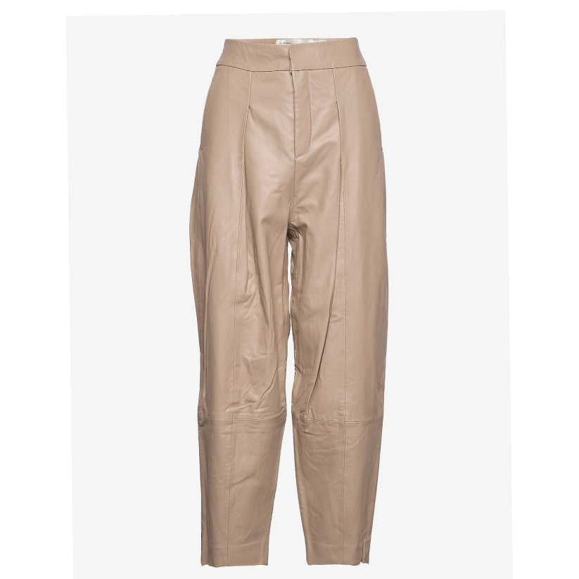 Women Sandstone Pant Leather Trousers