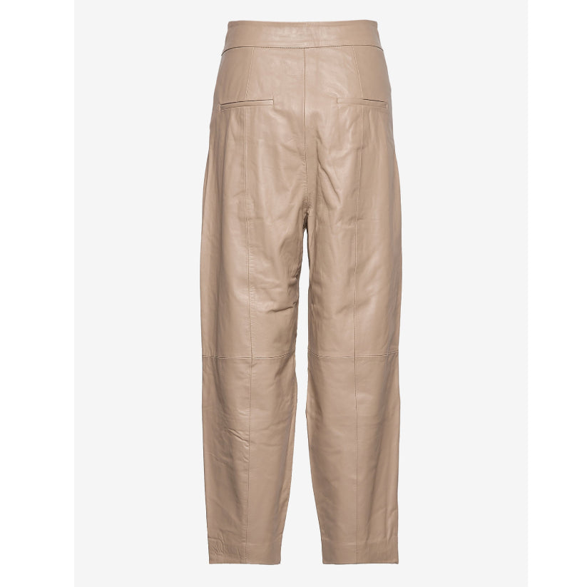 Women Sandstone Pant Leather Trousers