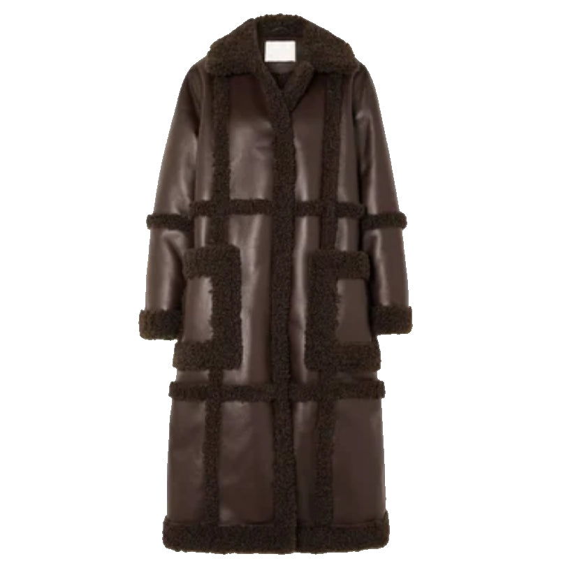 Women Shearling Coat Brown