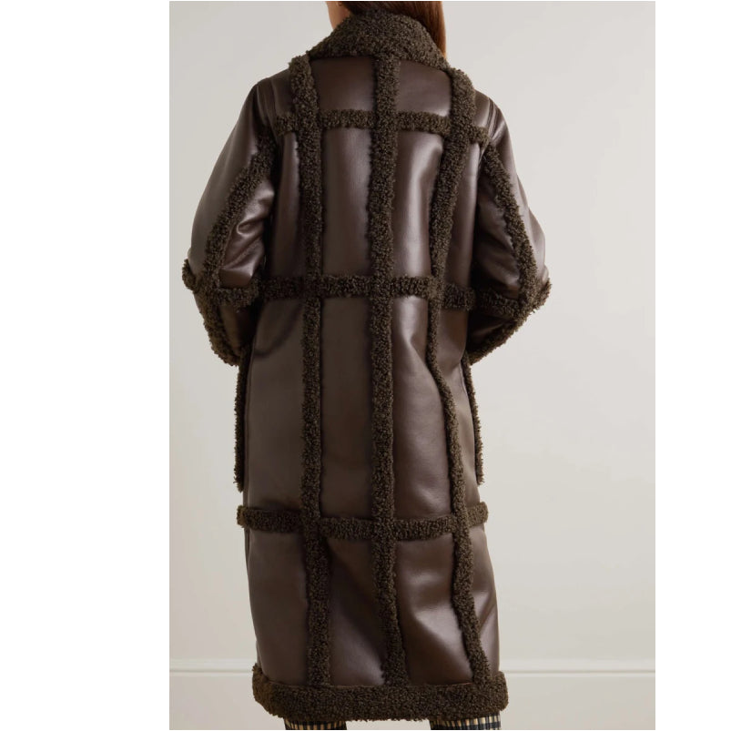Women Shearling Coat Brown