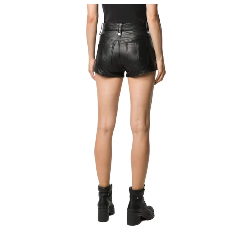 Women Spring Handmade Genuine Sheep Leather Shorts