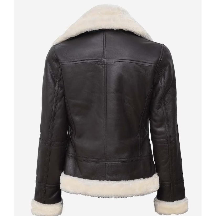 Women Stylish Brown Fur Fashion Jacket