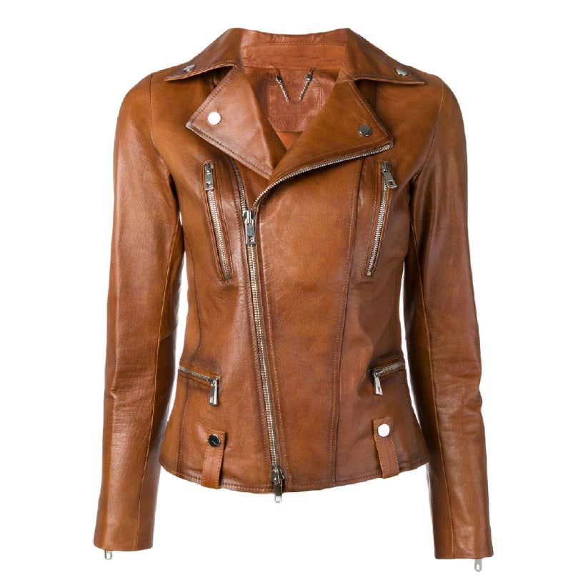 Women Waxed Leather Jacket
