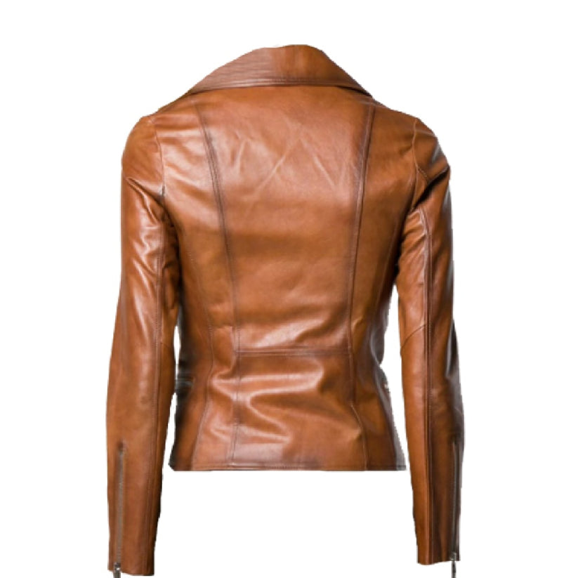 Women Waxed Leather Jacket