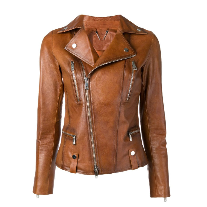 Women Waxed Leather Jacket