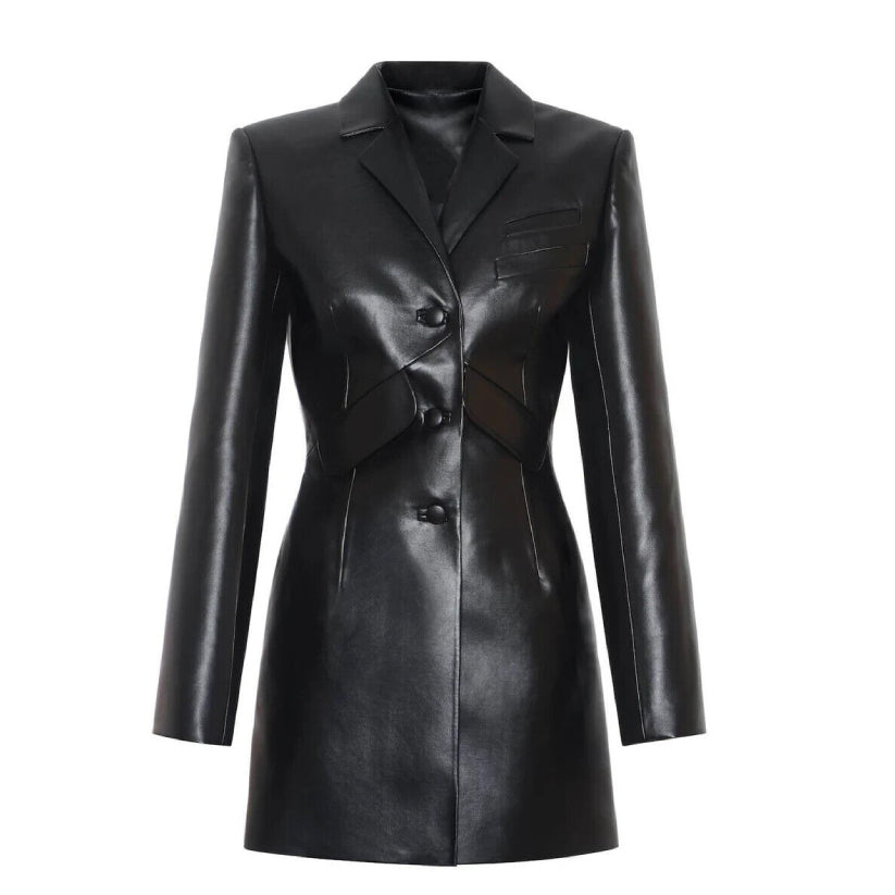Women's Black Blazer 100% Soft Lambskin