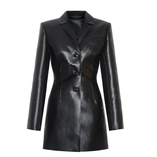 Women's Black Blazer 100% Soft Lambskin