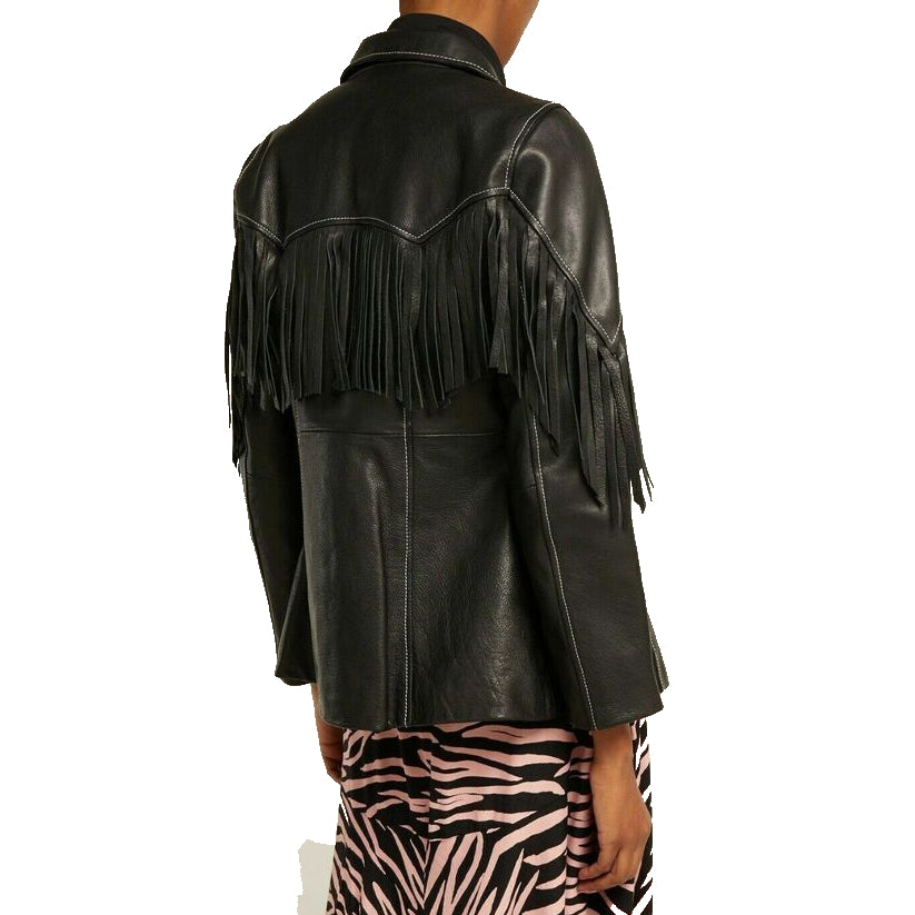 Women's Black Leather Shirt