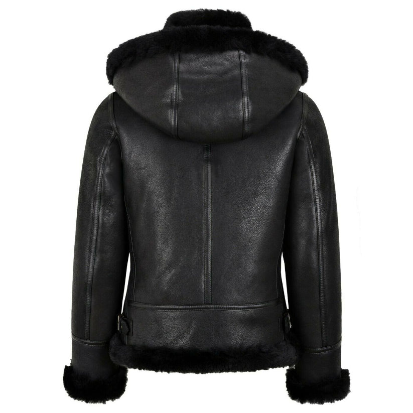Women's Bomber Aviator Style Leather Jacket