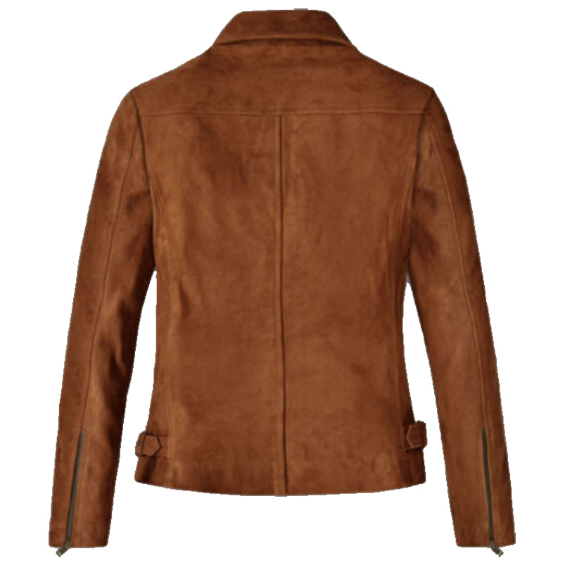 Women's Celebrity Suede Lambskin Leather Jacket