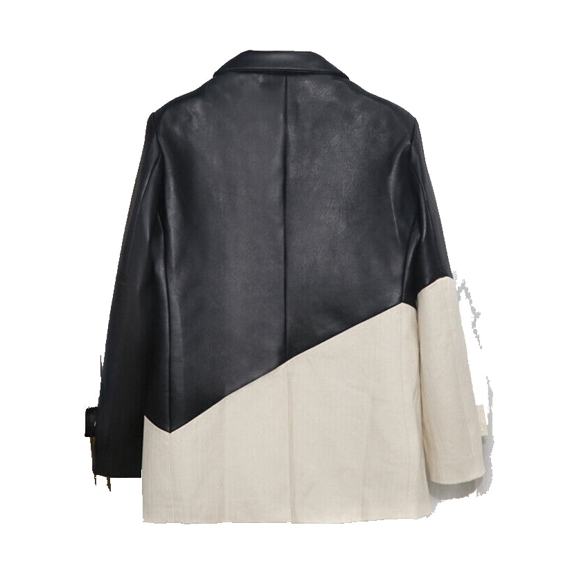 Women's Fashion Lambskin Leather Blazer Coat