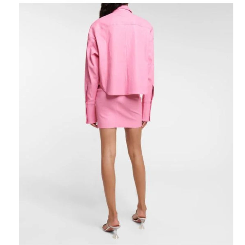 Women's Pink Leather Jacket