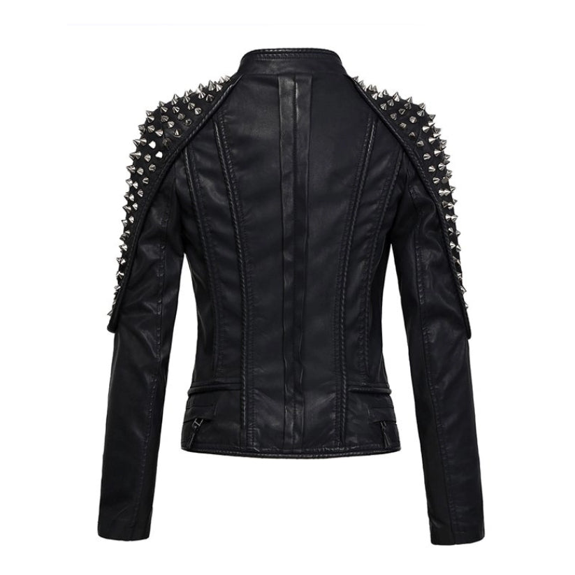 Women’s Punk Stylish Studded Moto Jacket