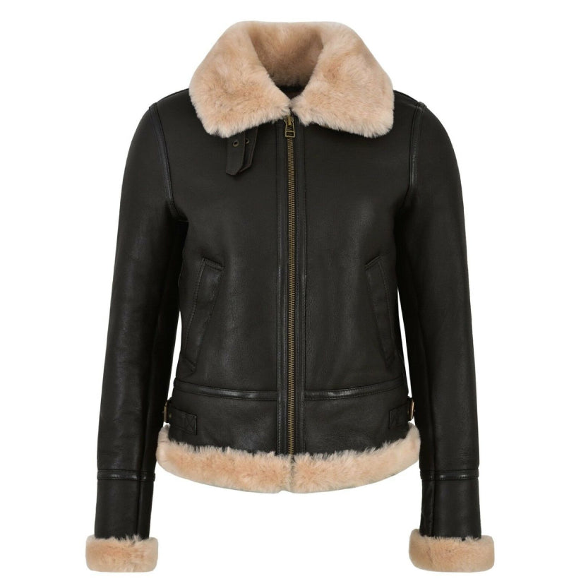 Women's RAF B3 Flying Bomber Aviator Style Leather Jacket