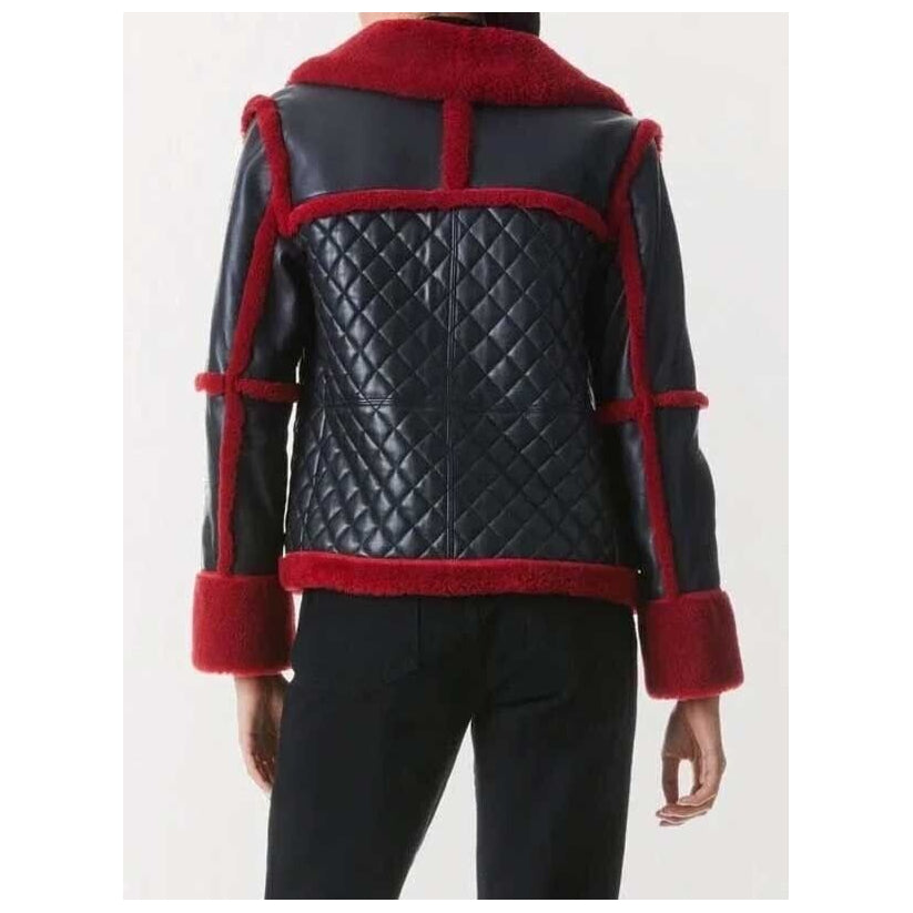 Women’s Shearling Black Leather Jackets Aviator