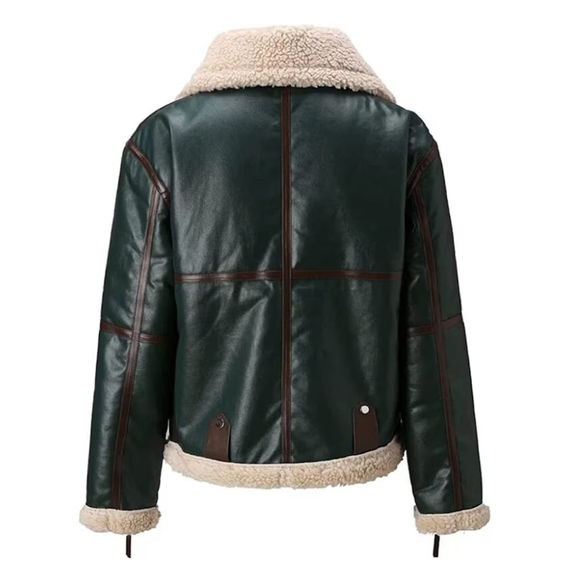 Women's Shearling Fur Leather Jacket