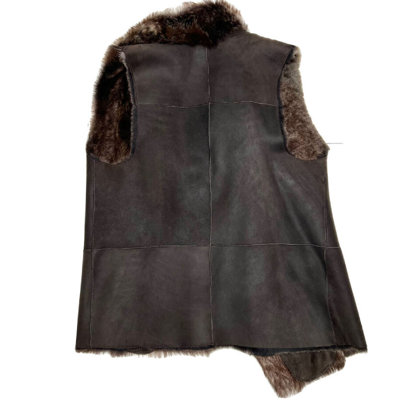 Women’s Shearling Lamb Fur Vest Brown