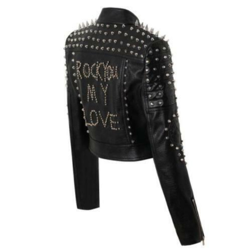 Women's Studs Biker Leather Jacket