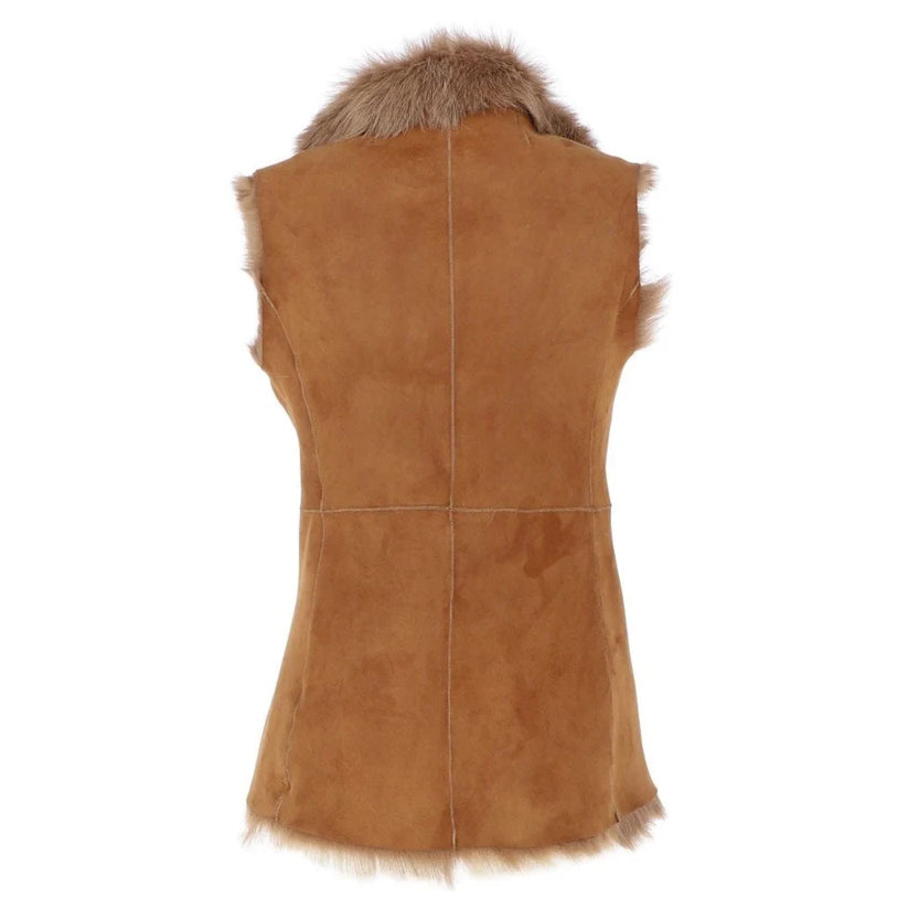 Women's Suede Leather Fitted Gilet Vest