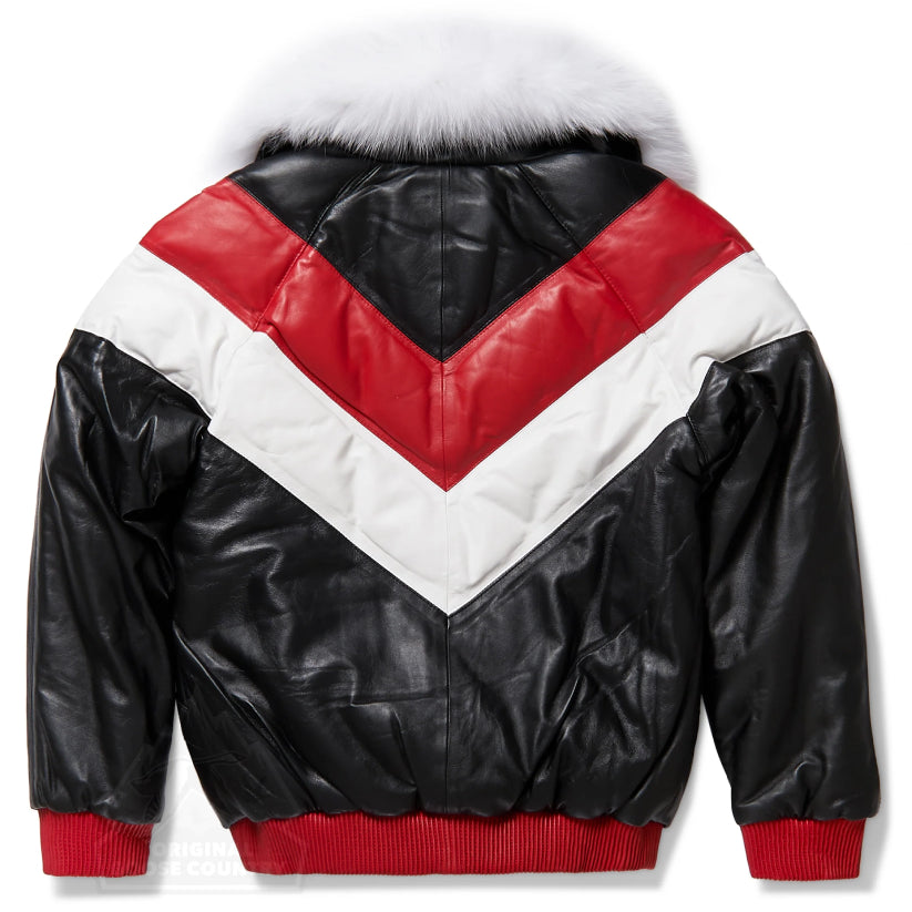 Women's V-Bomber in Black red white