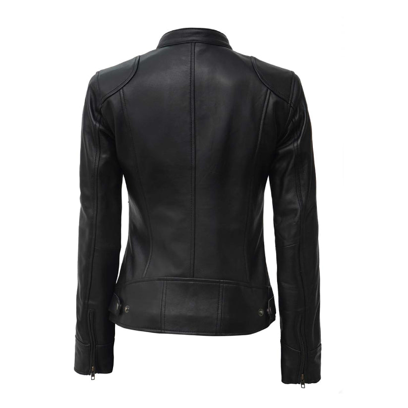 Womens Black Real Leather Jacket
