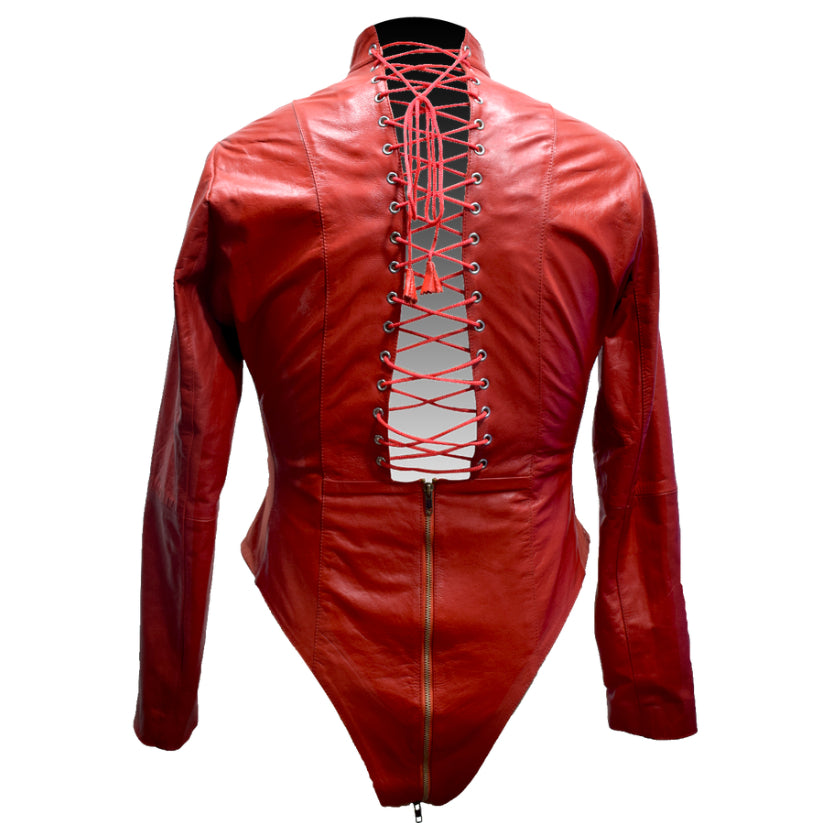 Womens Cosplay Leather Catsuit Bodysuit Jumpsuit