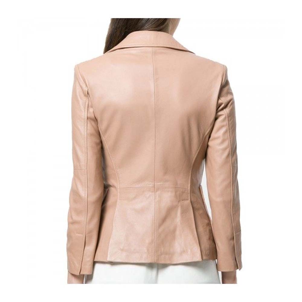 Womens Dark Grey Celebrity Leather Jacket
