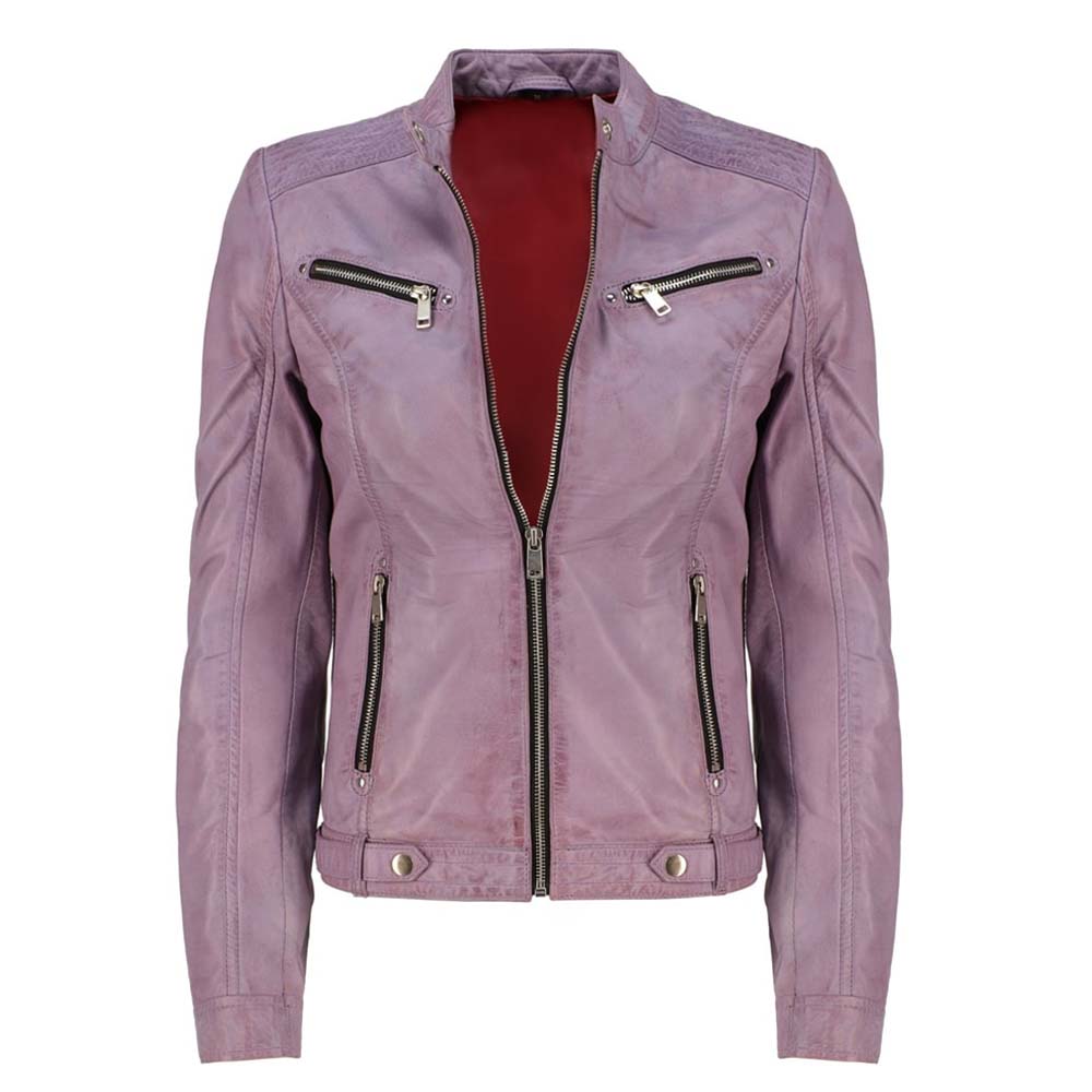 Womens Real Leather Stylish Biker Jacket