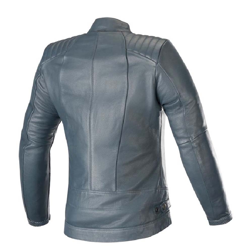 Womens Stone Colour Biker Leather Jacket