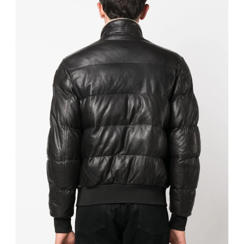 leather puffer jacket