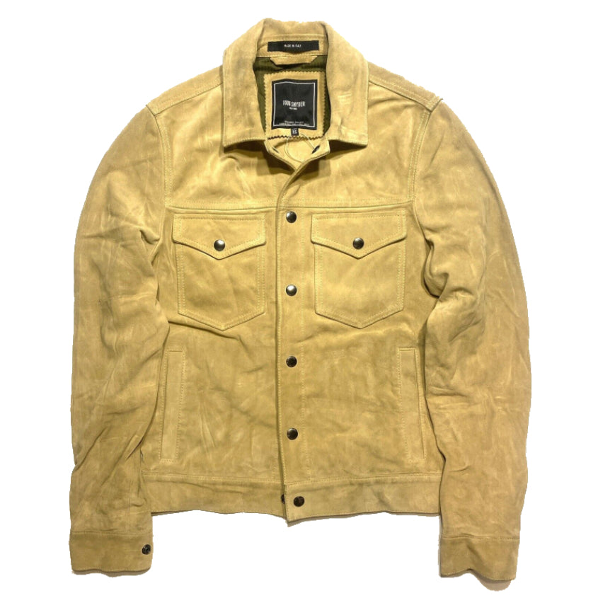 Mens Suede Leather Trucker Jacket