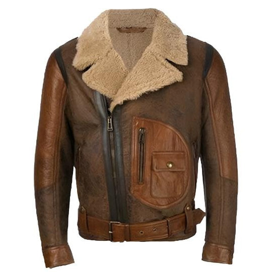 Men's RAF B3 Shearling Aviator Leather Bomber Jacket
