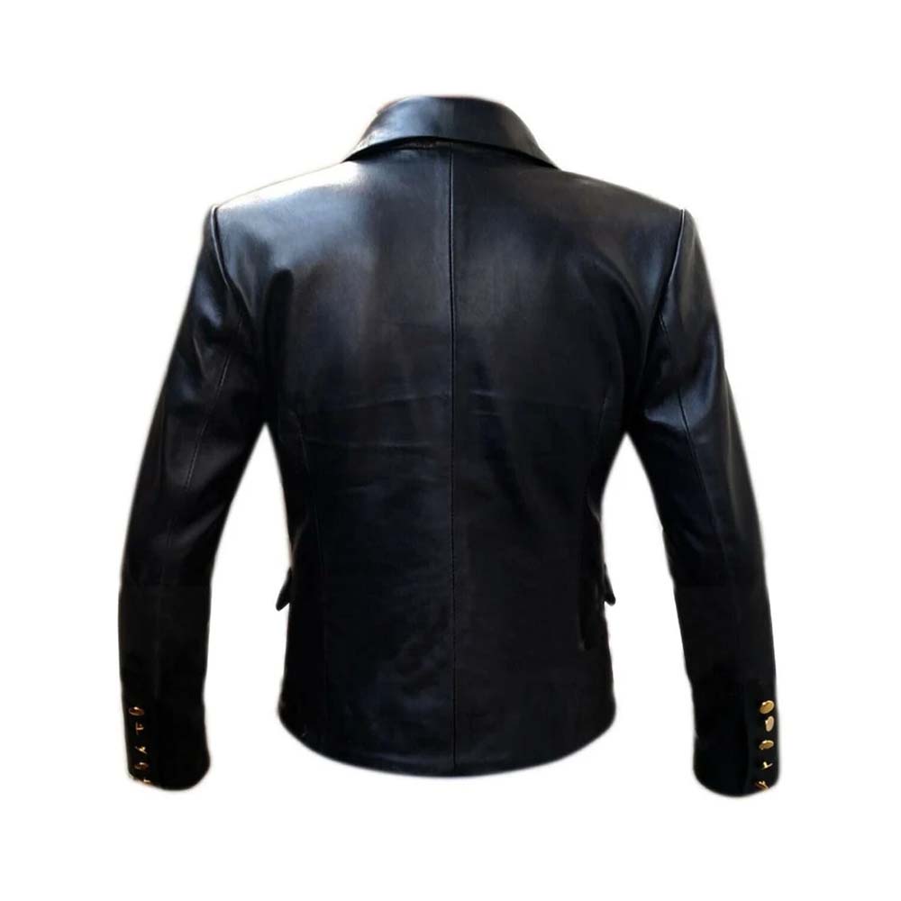 Black Fashion Leather Blazer For Women
