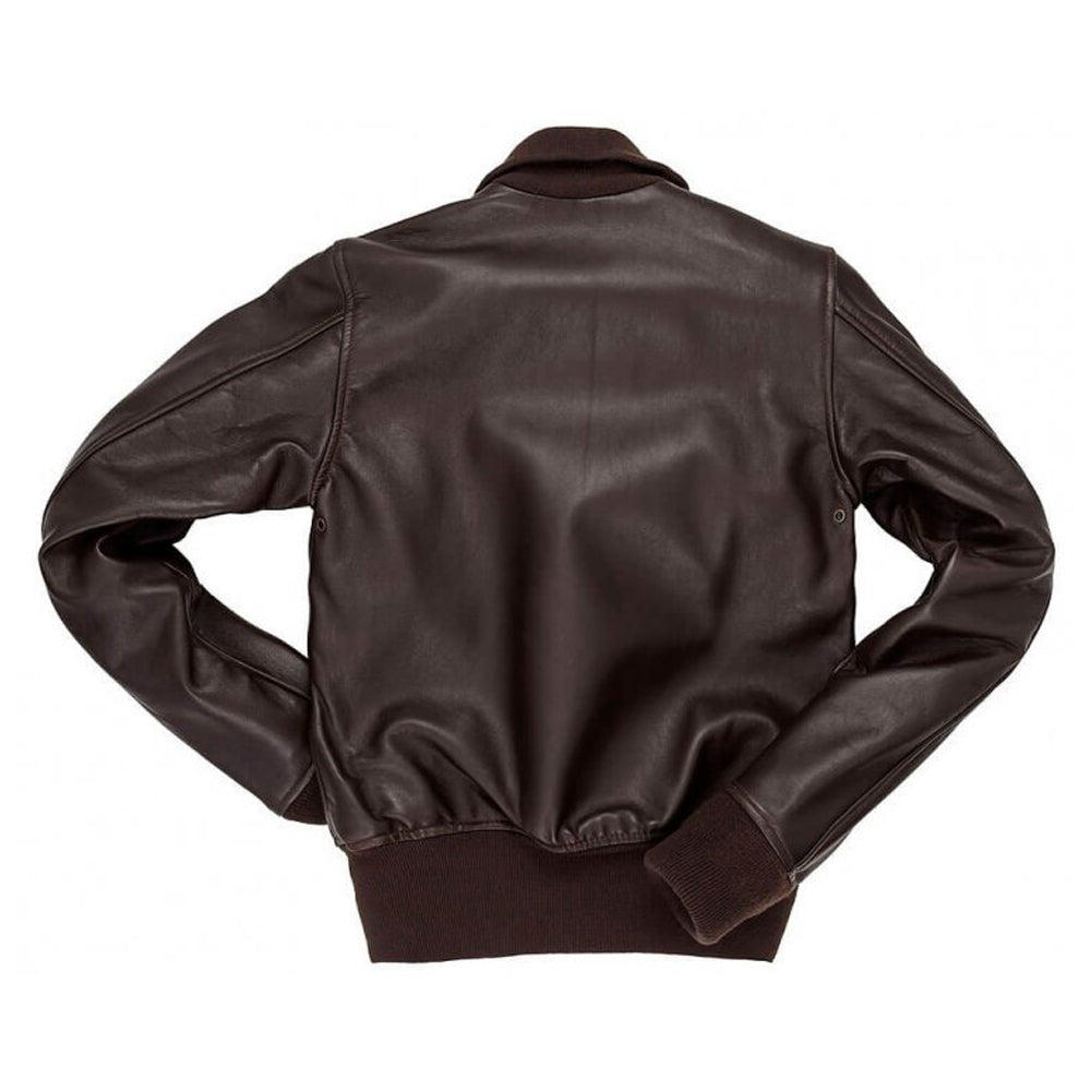 women's classic brown leather bomber jacket