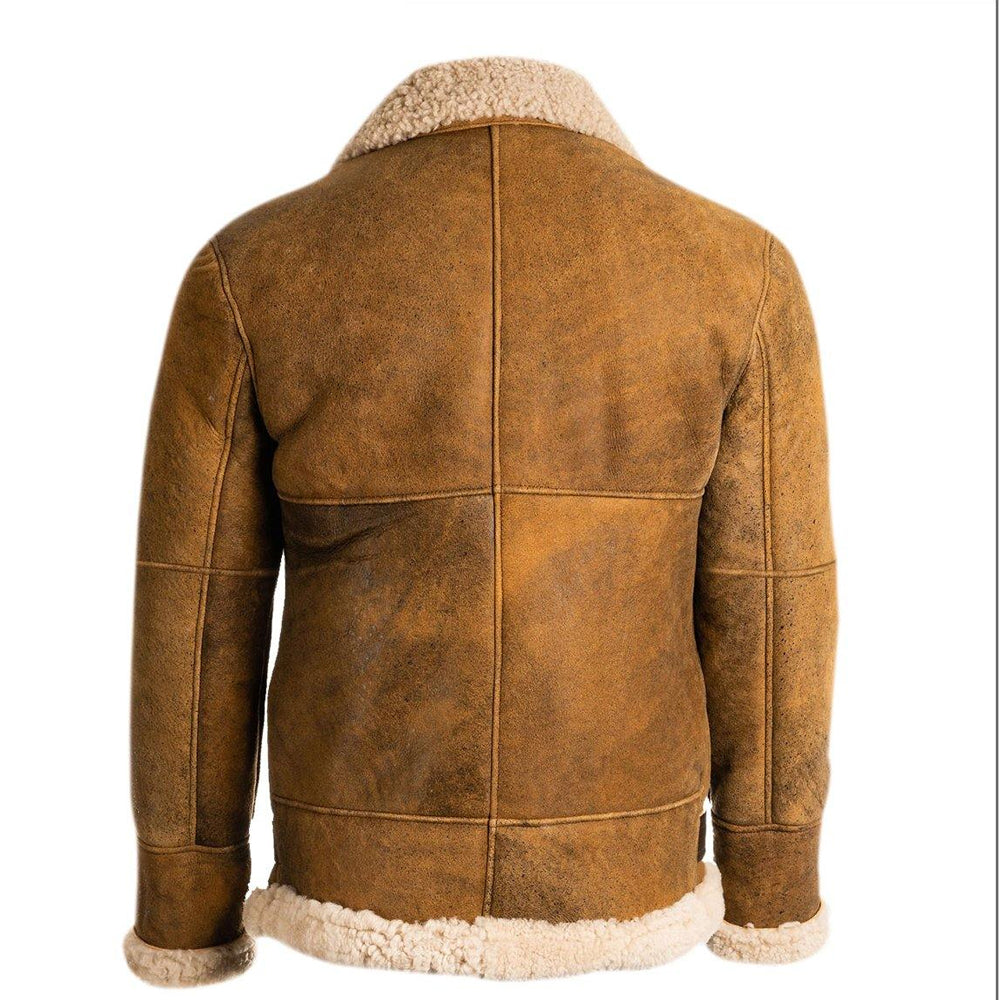 Top Quality Men Brown B3 Shearling Leather Jacket