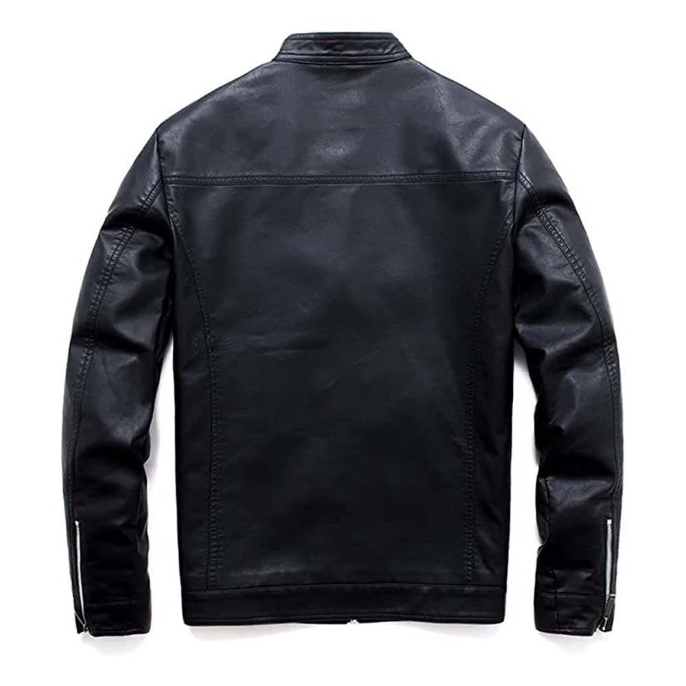 Mens Black Motorcycle Leather Jacket